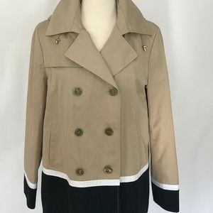 Ellen Tracy jacket/raincoat optional hood Lg